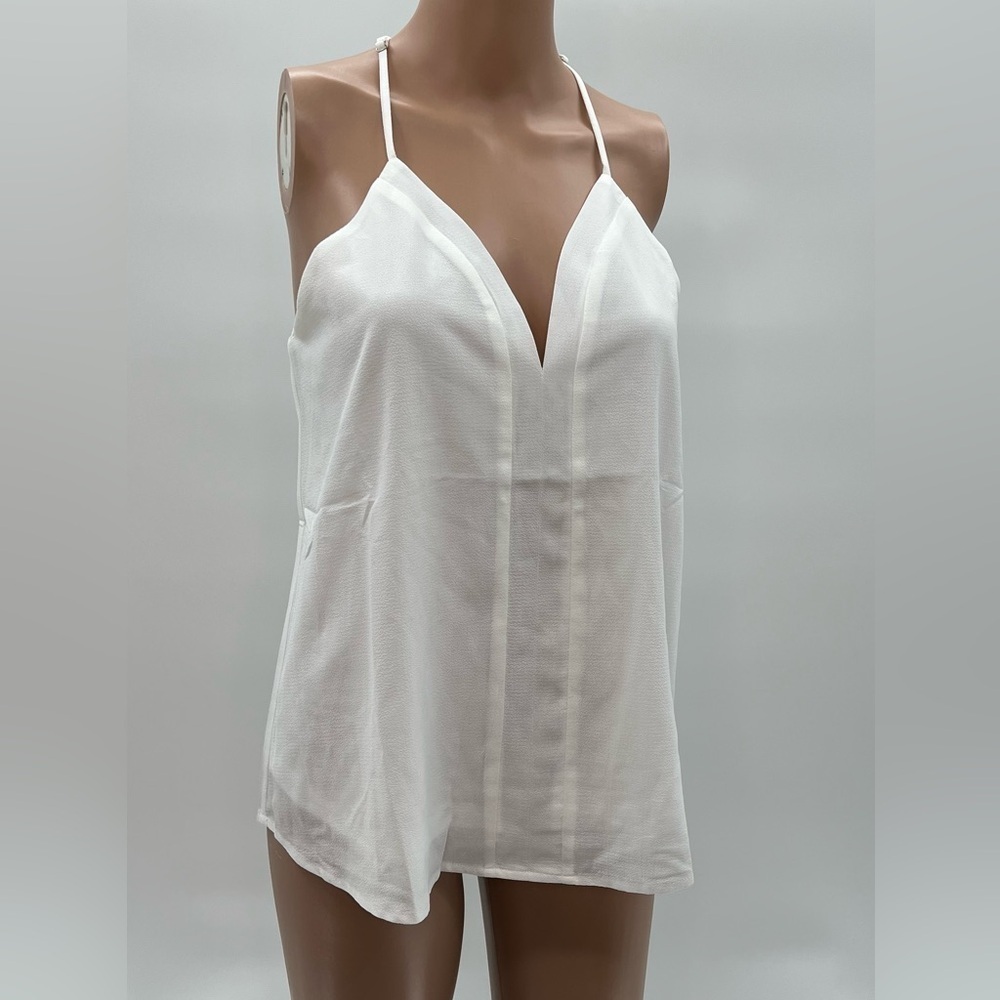 FOROLAV Women's V Neck Tank Top - White Size: Small | Chiffon Cami NWT - Picture 3 of 6